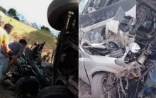 Quatro pessoas morreram após um acidente entre um carro e um caminhão na tarde deste sábado (15), no km 512 da BR-116